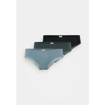 Abbildung von Schiesser Cheeky 3 PACK Slip, Damen, Größe: 42, Black/green/grey