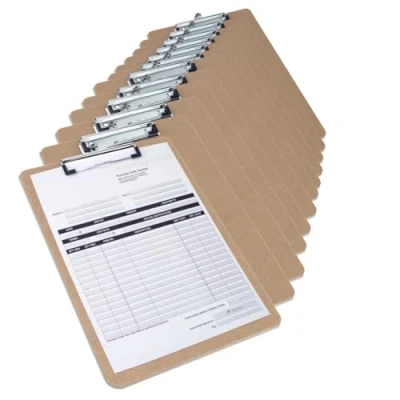 Abbildung von Rapesco 1608 Business Pack: 12 Hartfaser Klemmbrett, A5, Bruin