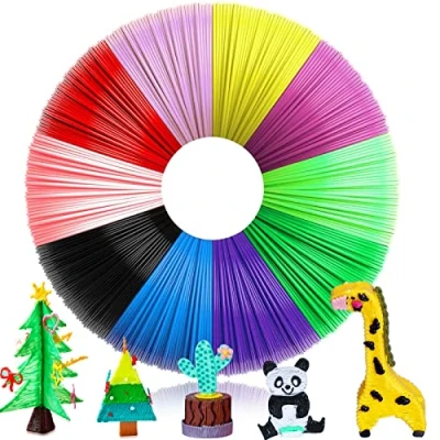 Abbildung von 3D Stift Filament 1,75 mm PLA, 10 Farben, je 5M,3D Druck Stift,3D Nachfüllpacks Set für Kinder und Erwachsene,3D Druckstift Geeignet alle Hochtemperatur Druckstifte