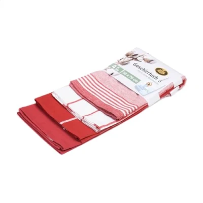 Abbildung von Gözze Geschirrtuch Set, 4 teilig, 100% Baumwoll Jacquard Stoff, hohe Materialdichte (200 g/m²), 50 x 70 cm Terra