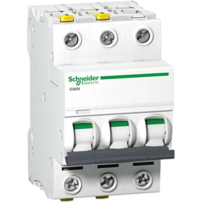 Abbildung von Schneider Electric A9F04363 Leitungsschutzschalter iC60N, 3P, 63A, C Charakteristik