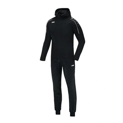 Abbildung von JAKO Trainingsanzug Damen Polyester Classico mit Kapuze Schwarz Gr. 38 Jogginganzug 2 teilig für Sport und Alltag, Jogginghose &amp; Trainingsjacke