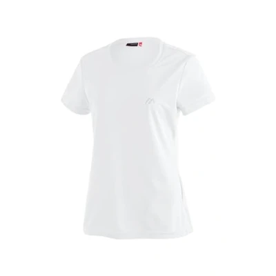 Abbildung von Maier Sports Waltraud, Damen T Shirt, Funktionsshirt mit Rundhals für Wandern und Freizeit, dryprotec Technologie, Atmungsaktiv, NFC Chip einfaches Recycling, Weiß, 44
