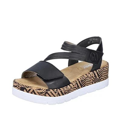 Abbildung von Rieker Plateausandalette, Damen, Größe: 38, Schwarz Schuhe