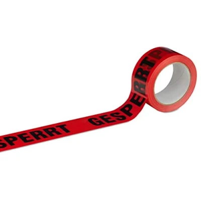 Abbildung von MASHPAPER Klebeband Packband GESPERRT 6 Rollen rot mit schwarzem Druck 50 mm breit x 66 m lang