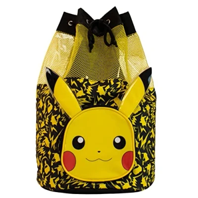 Abbildung von Pokemon Schwimmtasche Jungen Pikachu Badetasche Mit 3D Ohren Schwimmrucksack Kinder Eine Größe Schwarz