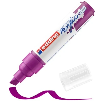 Abbildung von edding 5000 Acrylmarker breit violett 1 Acrylstift wasserfest breite Keilspitze 5 10 mm Acryl Farben zum Malen auf Leinwand, Malpapier und Holz Acrylstifte für Steine
