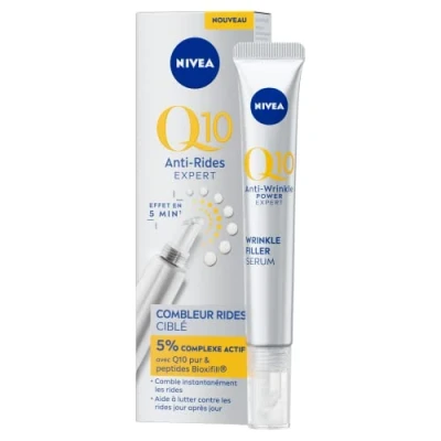Abbildung von NIVEA Q10 Expert Anti Falten Kombination (1 x 15 ml), und Fältchen, 5 min sichtbare Gesichtsbehandlung mit Bioxifill Peptiden