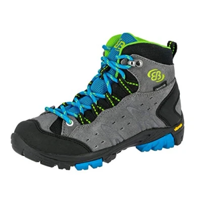 Abbildung von Brütting Unisex Kinder Mount Bona High Kids Trekking &amp; Wanderstiefel, Grau Blau Lemon, 32 EU