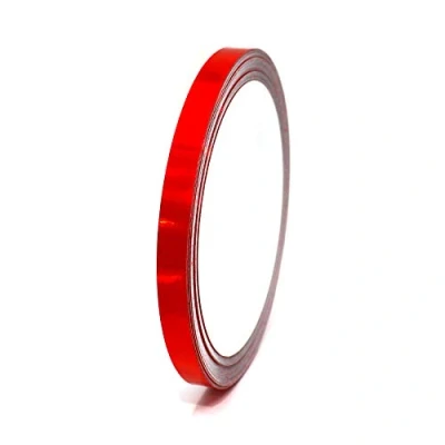 Abbildung von (0,79/m) 10 Meter Hologramm Zierstreifen Basteln Möbel Auto Motorrad Modellbau Deko Dekorstreifen Klebestreifen selbstklebend DIY (Hologramm Rot, 7mm Breite)