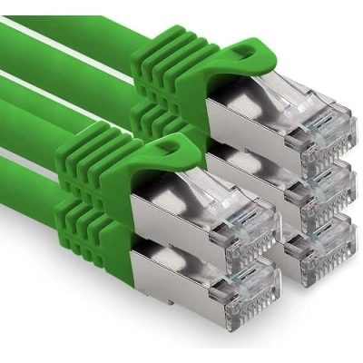 Abbildung von freiwerk 0,5m grün 5 Stück CAT.7 Netzwerkkabel Lan Ethernet Patch Kabel s FTP LSZH PIMF 10GB RJ45 Stecker Cat6a