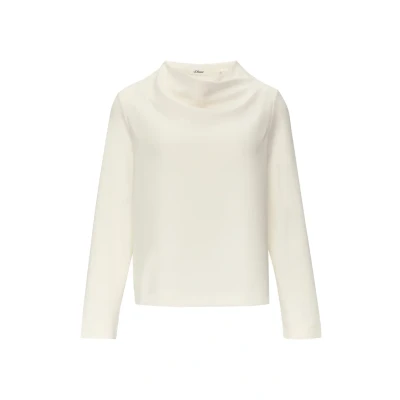 Abbildung von s.Oliver Black Label MET Watervalkraag Sweatshirt, Damen, Größe: 46, Creme