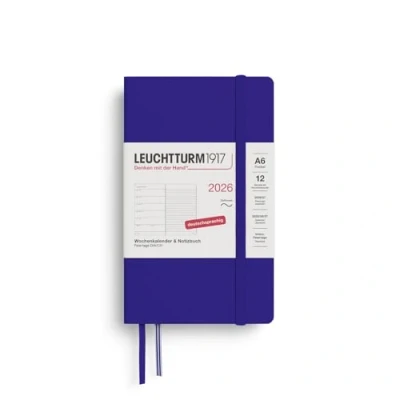 Abbildung von LEUCHTTURM1917 372518 Wochenkalender &amp; Notizbuch Pocket (A6) 2026, 12 Monate, Softcover, Ink, Deutsch