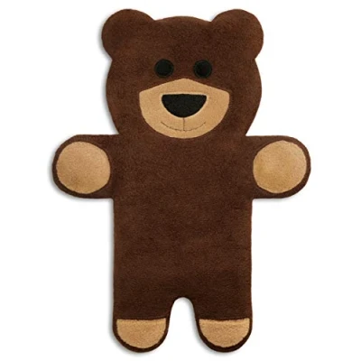 Abbildung von LESCHI Wärmekissen 4 Kammer Körnerkissen für Mikrowelle Tier Bär Teddy Dunkelbraun anschmiegsames Getreidekissen mit Bio Weizen ideal als Wärmespender im Winter und den Bauch