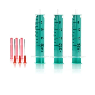 Abbildung von Horn Medical Spritzen Set für Hobby &amp; Heimwerken, mit stumpfen Nadeln, 3er (3x 20 ml Spritze 3x Kanüle)