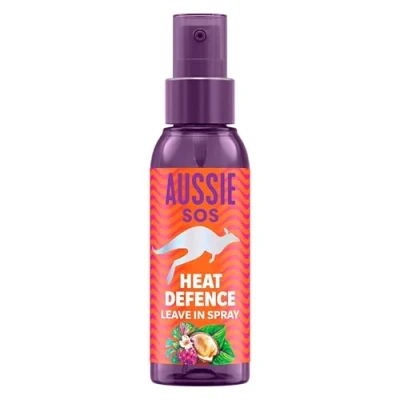 Abbildung von Aussie SOS Heat Defence Leave In Spray, 100 ml, zum Entwirren und Schutz vor Hitze, während das Haar Stunden lang hydratisiert bleibt. Angereichert mit australischen Superfoods. Vegane Formel