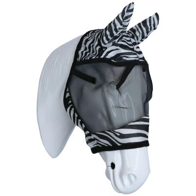Abbildung von Covalliero Fliegenmaske mit Ohrbedeckung Zebra Vollblut