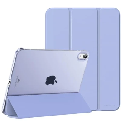 Abbildung von MoKo Hülle für iPad (A16) 11. Generation 11 Zoll 2025, 10. 10,9 2022, Schlanke Stand Schutzhülle mit Hart PC Transparent Rückseite, Lavendel