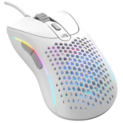 Abbildung von Glorious Gaming Model D 2 Wired Mouse ergonomische, superleicht 58g, 26K optischer Sensor, 6 programmierbare Tasten, 80 Millionen Klicks Lebensdauer, FPS, MMO, MOBA Mattweiß