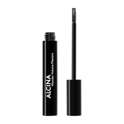 Abbildung von ALCINA Wonder Volume Mascara black (8 ml) schwarze Wimperntusche für maximales Volumen &amp; ausdrucksvolle Länge Mikrobürste modelliert Wimpern eine intensive Wimpernkranzverdichtung