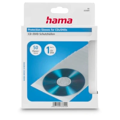 Abbildung von Hama CD /DVD /Blu ray Schutzhüllen (Slim Design, Sleeve aus Kunststoff, 50 Stück), transparent
