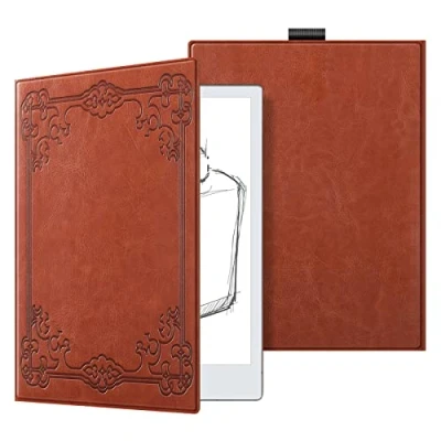 Abbildung von Fintie Hülle für Remarkable 2 Digital Paper Tablet 10.3 Zoll 2020, Hochwertiges PU Material Leichtes Buch Folio Cover mit Stifthalter, Nicht fit 1, Braun