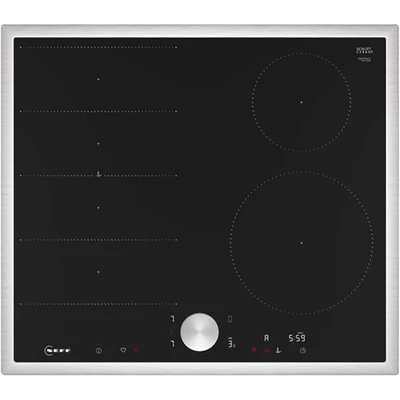 Abbildung von NEFF T66STE4L0 Induktionskochfeld N90, autarkes Glaskeramik Kochfeld 60 cm breit, Twist Pad, Flex Induction, Home Connect, Smart Hood Automatic, aufliegend, Schwarz