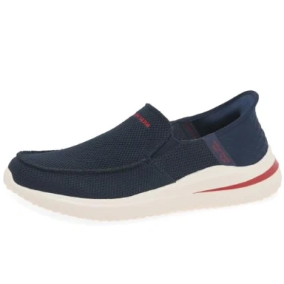 Abbildung von Skechers Herren DELSON 3.0 CABRINO Schlüpfen, Navy Knit, 42.5 EU
