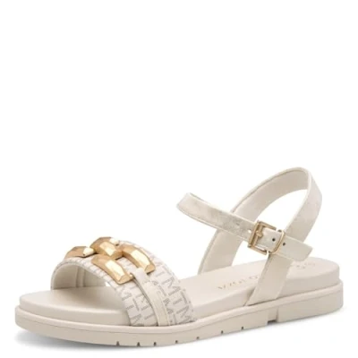 Abbildung von Marco Tozzi Riemensandalette, Damen, Größe: 38, Cream Schuhe