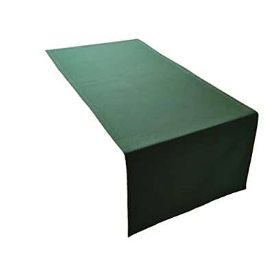 Abbildung von Lemos Home Hochwertiger Tischläufer Tischwäsche aus 100% Baumwolle Kollektion Konzept, Farbe &amp; Größe wählbar (Tischläufer 45x150cm, Olivgrün)