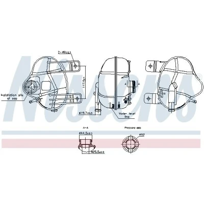 Abbildung von NISSENS 996250 Ausgleichsbehälter ALFA ROMEO: MiTo