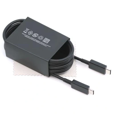 Abbildung von Ladekabel für Original Samsung EP DW767JBE Galaxy Tab S6 Lite 2024/2022, S7 FE, S8 5G, S8+, Ultra 1,8m Datenkabel 25W Schwarz Typ C mit mungoo Displayputztuch