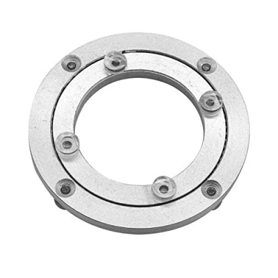 Abbildung von Robuster Drehteller aus Aluminiumlegierung, drehbares Kugellager, runder Esstisch, Glatte Drehplatte für Tischplatte, zum Servieren von Messen.