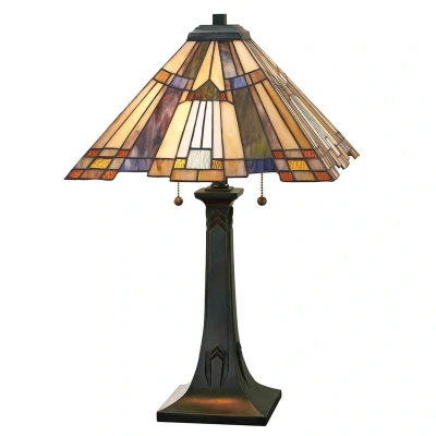 Abbildung von Quoizel QZ Inglenook TL Tischleuchte 2xE27 H:63,5 L:40,6 B:40,6 im Tiffany Stil