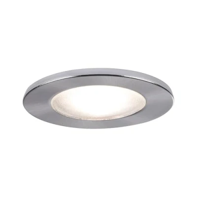 Abbildung von Paulmann 98449 Möbeleinbauleuchte Micro Line Structure Einbaustrahler flach Einbauspot max. 1x20W Lampe Betriebsspannung 12V G4 Metall Eisen gebürstet, Silber