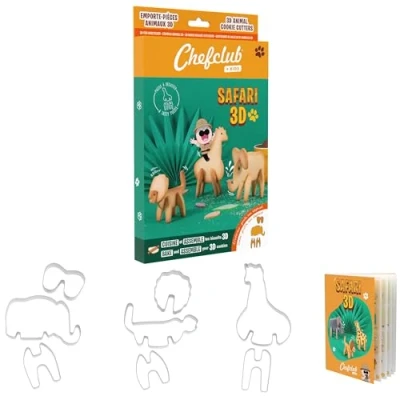 Abbildung von Chefclub Kids Keksausstecher Safari 3D Machen Sie originelle Kekse mit Ihren Kindern Löwe, Elefant, Giraffe