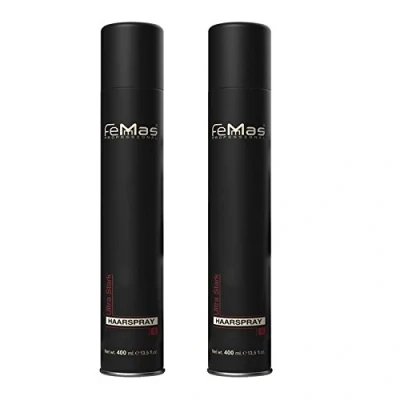 Abbildung von FemMas Haarspray Ultra Stark 400 ml I Stylingspray für Volumen &amp; Glanz Haar Spray starken Halt natürliches Finish ohne Verkleben Strong Hairspray alle Haartypen 2 Stück
