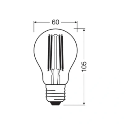 Abbildung von Osram LED SUPERSTAR+ CLASSIC A FIL 75 Lampe, E27, klassische Kolbenform, 5W, 1055lm, 4000K, kaltweißes Licht, lange Lebensdauer, bis zu 60% Energieeinsparung im Vergleich Standard Lampen