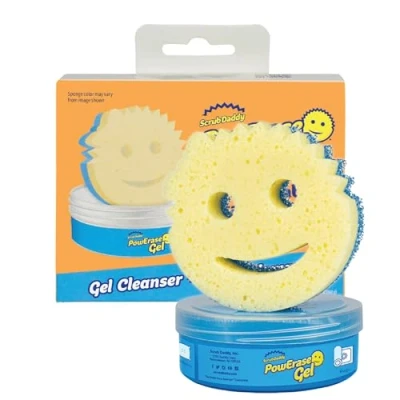 Abbildung von Scrub Daddy Powerase Gel Teppichreiniger und Fleckenentferner für Kleidung, Teppich Polsterreiniger Sofa Paste Leder, Autoteppich, Couch Reisewaschmittel inkl. Mommy Schwamm