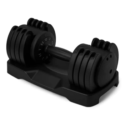 Abbildung von Amazon Basics Verstellbare Hantel, 12 kg, 5 Gewichte, Einzelhantel