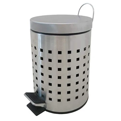 Abbildung von MSV Kosmetikeimer Silber matt Mülleimer Treteimer Abfalleimer 3 Liter mit Herausnehmbaren Inneneimer Style