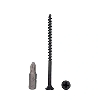 Abbildung von (150 Stück) Schwarz Phosphat Kohlenstoffstahl 4,2 x 75 mm Holzschrauben Trockenbauschrauben Spanplattenbefestigungen Kreuzschlitz Stiftkopf (150, mm)