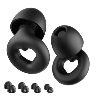 Abbildung von NEUTYPECHIC Ohrstöpsel zum Schlafen Silikon, Wiederverwendbare Gehörschutz, Ear Plugs for Sleep für Reisen, Arbeit, und Konzert, mit 8 Ohrspitzen in XS/S/M/L, SNR 30dB Geräuschreduzierung