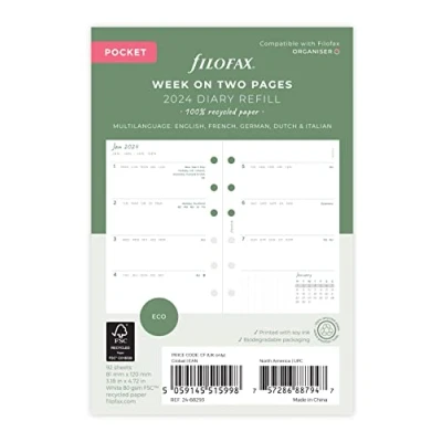 Abbildung von FILOFAX Kalendereinlage Eco Week on Two Pages Diary Refill Pocket