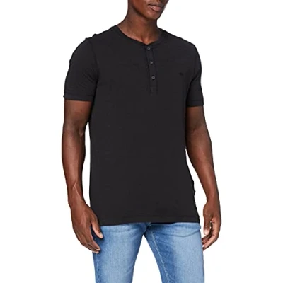 Abbildung von camel active Henley Tshirt basic, Herren, Größe: Large, Black