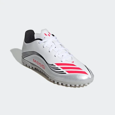 Abbildung von adidas Performance F50 Messi CLUB Fußballschuh Multinocken für Kinder, Größe: 30, White/lucid red/silver coloured Schuhe