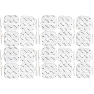 Abbildung von 20 TENS Elektroden Pads 5x5cm Universal Klebe für Geräte und EMS Muskelstimulatoren Sehr gute Haft Leitfähigkeit Zertifiziertes Medizinprodukt axion