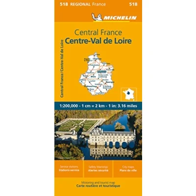 Abbildung von Michelin Zentralfrankreich: Straßen und Tourismuskarte 1:200.000 (MICHELIN Regionalkarten)