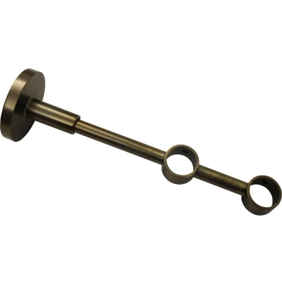Abbildung von Gardinia Doppelträger mit Metallmontageplatte für Gardinenstangen, 2 läufig, Geschlossen, Alle Montage Teile inklusive, Serie Chicago, Durchmesser 20 mm, Bronze, 31369, 12 x 0.021 cm