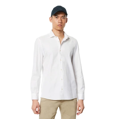 Abbildung von Marc O&#039;Polo Spread Collar LONG Sleeve Round HEM Businesshemd, Herren, Größe: Small, White